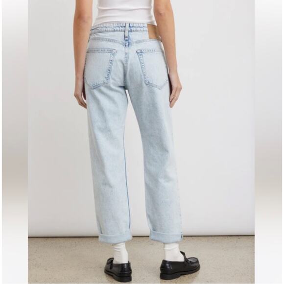 RAG & BONE Rosa Mid Rise Boyfriend Jeans Mica Light Wash {3L51} - Picture 2 of 7